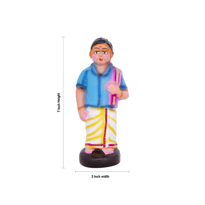 Kadhani Vizha Clay Golu Bommai Set - 7 x 3 Inches | Giri Golu Doll/ Navaratri Golu Bomma/Gombe/Bommai