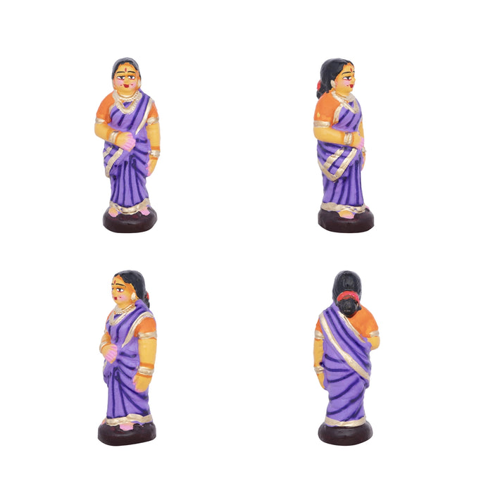 Kadhani Vizha Clay Golu Bommai Set - 7 x 3 Inches | Giri Golu Doll/ Navaratri Golu Bomma/Gombe/Bommai