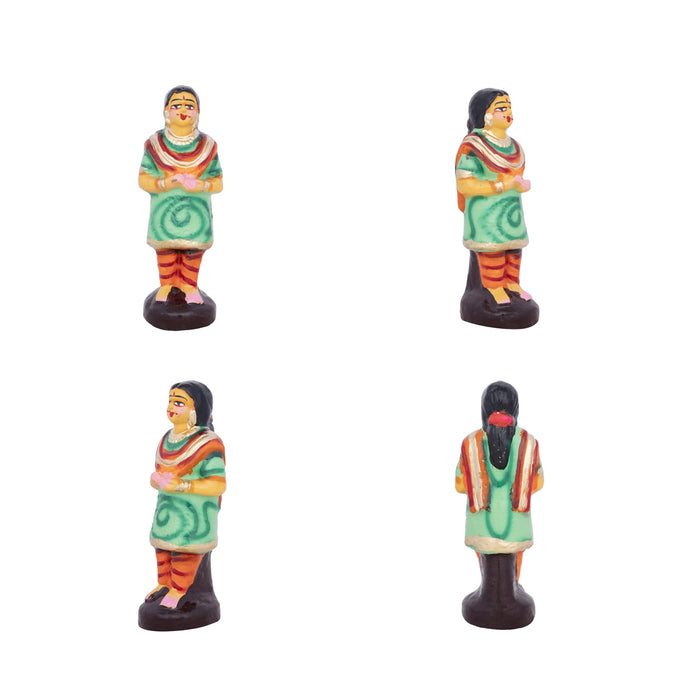 Kadhani Vizha Clay Golu Bommai Set - 7 x 3 Inches | Giri Golu Doll/ Navaratri Golu Bomma/Gombe/Bommai