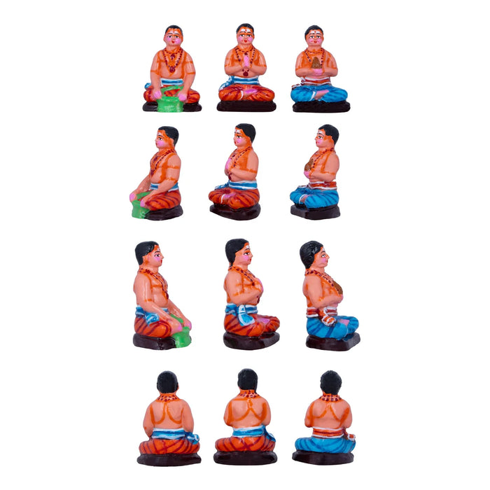 Ayyappan Pooja Clay Golu Bommai Set - 14 x 12 Inches | Giri Golu Doll/ Navaratri Golu Bomma/ Gombe/ Bommai