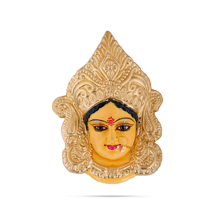 Durga Maa Face Clay Golu Bommai - 10 x 7.5 Inches | Giri Golu Doll/ Navaratri Golu Bomma/ Bommalu/ Gombe