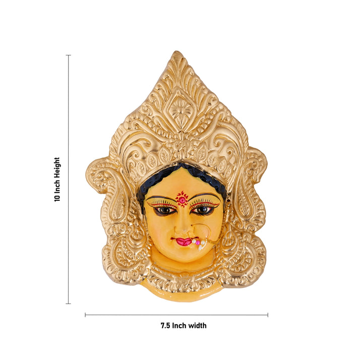 Durga Maa Face Clay Golu Bommai - 10 x 7.5 Inches | Giri Golu Doll/ Navaratri Golu Bomma/ Bommalu/ Gombe