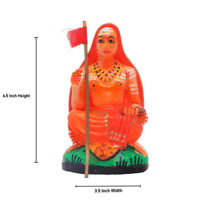 Adi Shankaracharya Clay Golu Bommai - 6 Inches | Giri Golu Doll/ Navaratri Golu Bomma/Gombe/Bommai