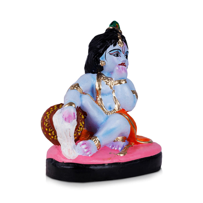 Butter Krishna Clay Golu Bommai - 7 x 6 Inches | Giri Golu Doll/ Navaratri Golu Bommai/Gombe
