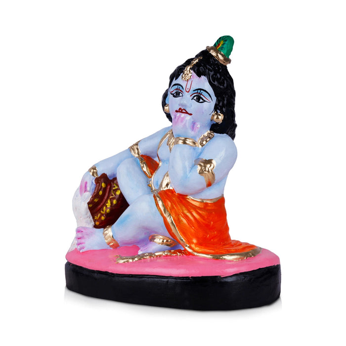 Butter Krishna Clay Golu Bommai - 7 x 6 Inches | Giri Golu Doll/ Navaratri Golu Bommai/Gombe