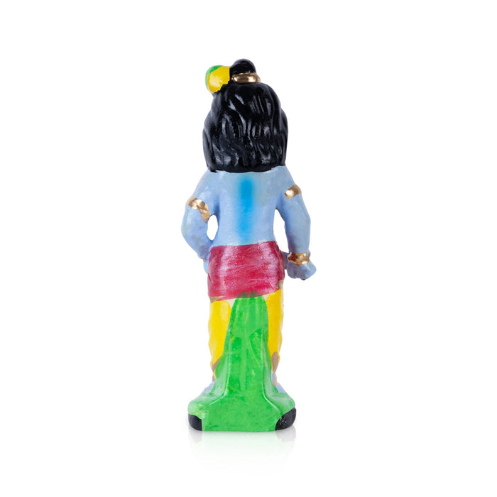 Bal Krishna Clay Golu Bommai - 7 x 2.5 Inches | Giri Golu Doll/ Navaratri Golu Bomma/ Gombe/ Bommalu