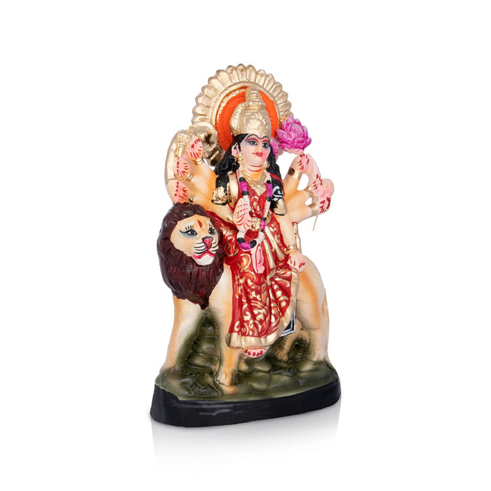 Durga Idol Clay Golu Bommai - 10.5 X 6 Inches | Giri Golu Doll/ Navaratri Gombe/ Navratri Decor