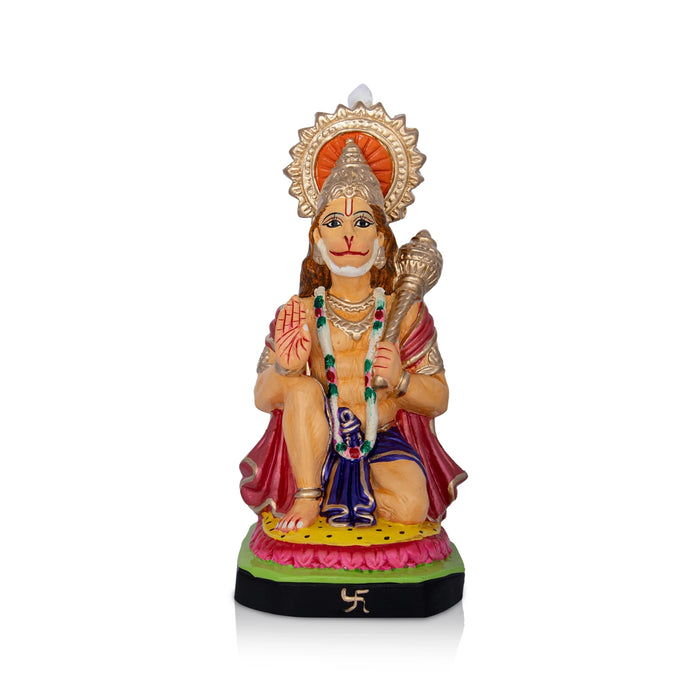 Hanuman Sitting Clay Golu Bommai - 12 x 6 Inches | Giri Golu Doll/ Navaratri Golu Bomma/ Dasara Doll