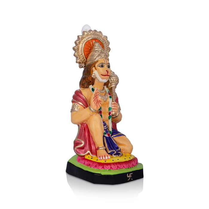 Hanuman Sitting Clay Golu Bommai - 12 x 6 Inches | Giri Golu Doll/ Navaratri Golu Bomma/ Dasara Doll