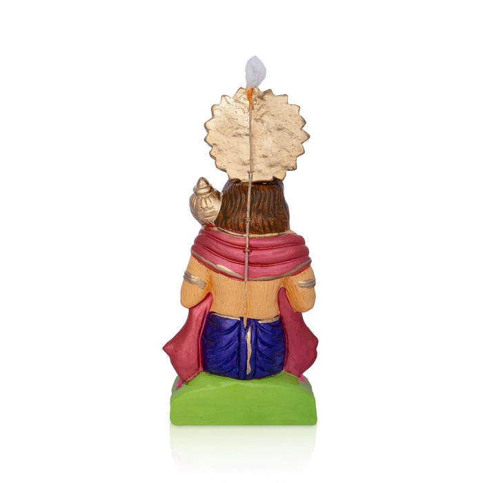 Hanuman Sitting Clay Golu Bommai - 12 x 6 Inches | Giri Golu Doll/ Navaratri Golu Bomma/ Dasara Doll