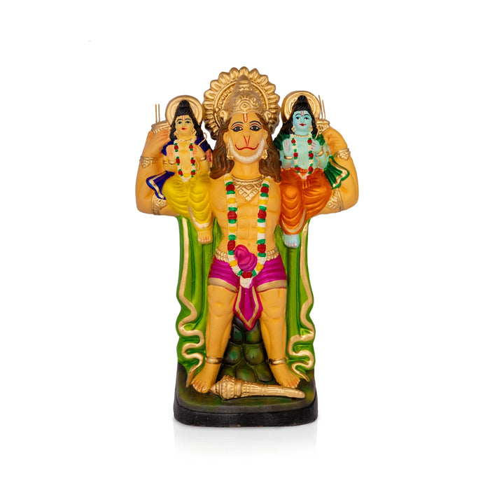 Ram Lakshman Hanuman Clay Golu Bommai - 12.5 x 7.5 Inches | Giri Golu doll/ Navaratri Kolu Bomma/ Dasara Doll