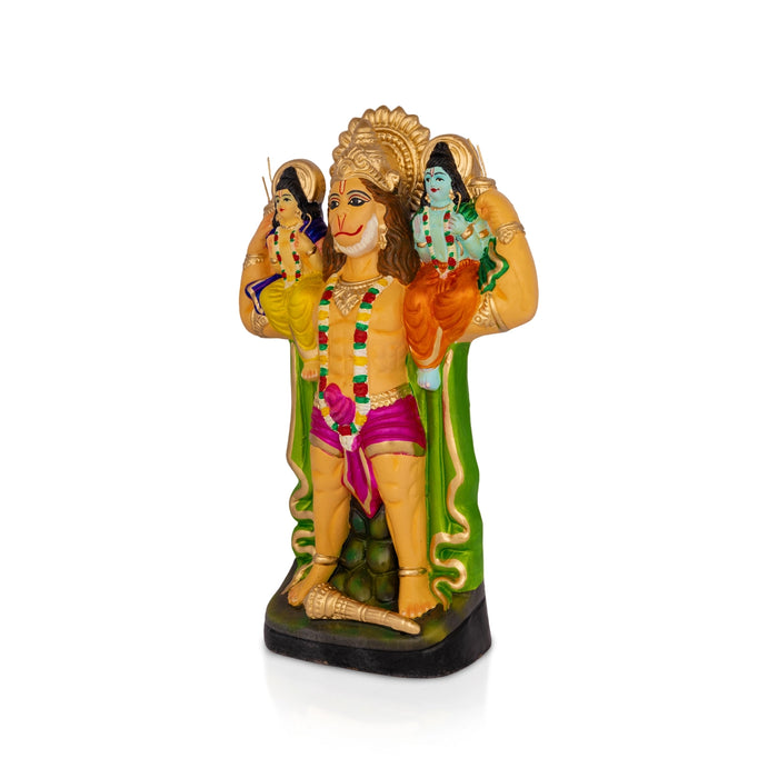Ram Lakshman Hanuman Clay Golu Bommai - 12.5 x 7.5 Inches | Giri Golu doll/ Navaratri Kolu Bomma/ Dasara Doll