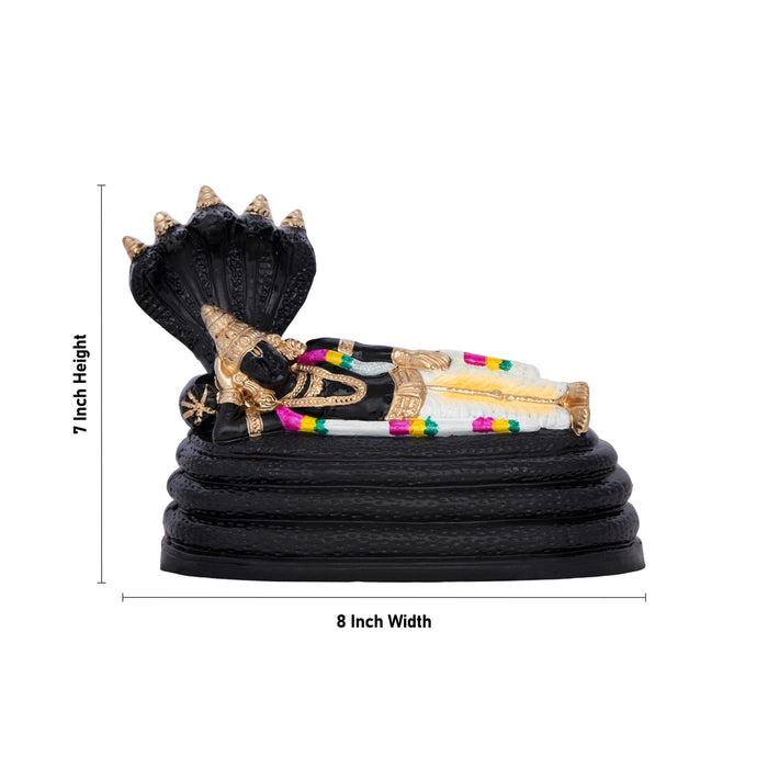 Ranganathar With Garland Clay Golu Bommai - 7 x 8 Inches | Giri Golu Doll/ Navaratri Golu Bomma/ Gombe/ Bommalu