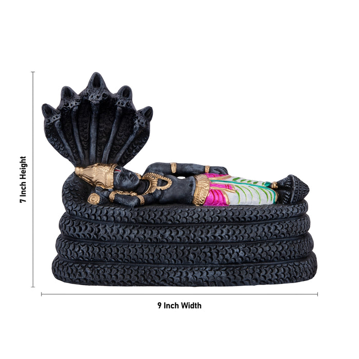 Ranganathar Black Clay Golu Bommai - 7 x 9 Inches | Giri Golu doll/ Navaratri Kolu Bomma/ Gombe/ Bommai