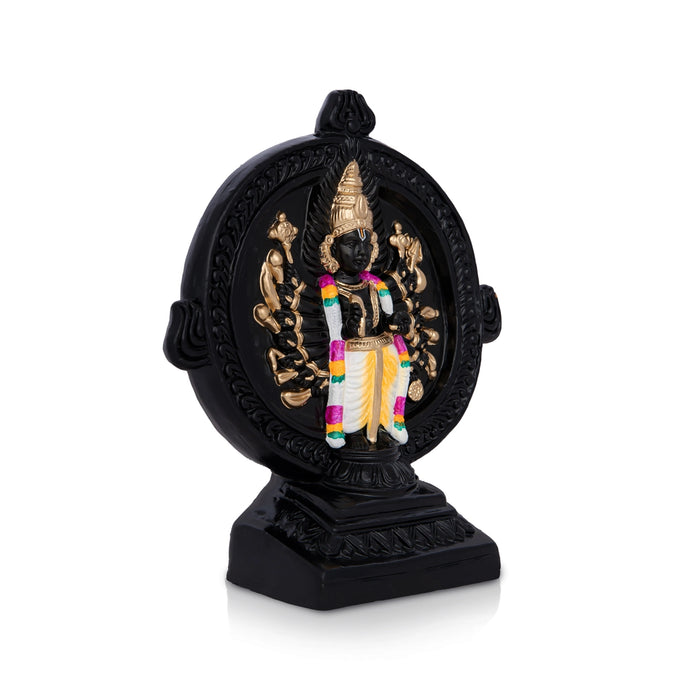 Sri Sudarshanar Clay Golu Bommai - 9 x 7.5 Inches | Giri Golu Doll/ Navaratri Golu Bomma/ Gombe