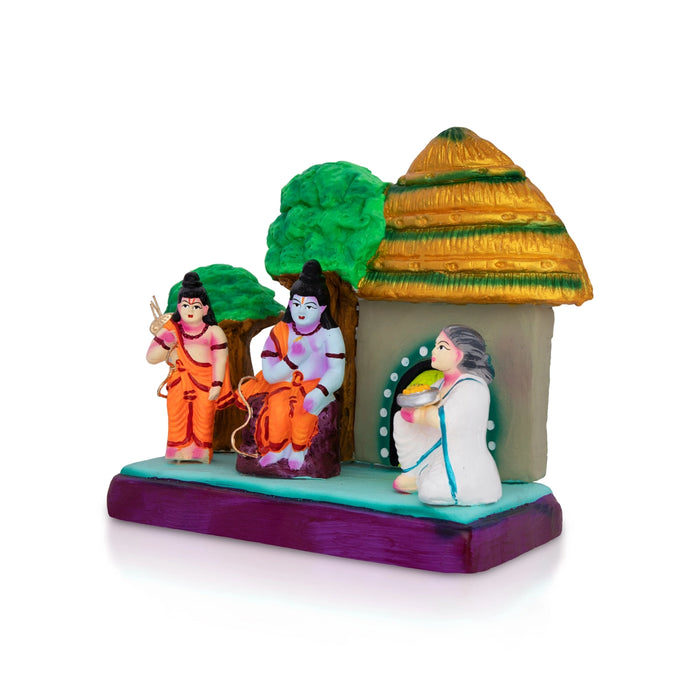 Ramayanam Shabari Bhakti Clay Golu Bommai - 7.5 x 8.5 Inches | Giri Golu Doll/ Navaratri Golu Bomma/ Bommai
