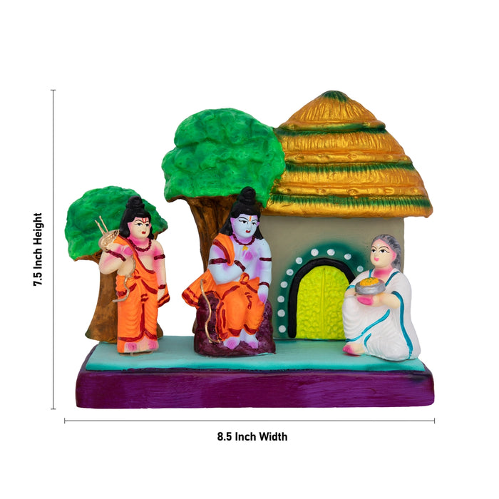 Ramayanam Shabari Bhakti Clay Golu Bommai - 7.5 x 8.5 Inches | Giri Golu Doll/ Navaratri Golu Bomma/ Bommai