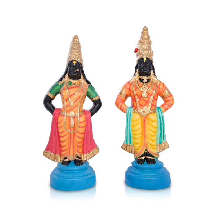 Vittal Rukmini Clay Golu Bommai - 12 x 4 Inches | Giri Golu Doll/ Navaratri Kolu Bomma/ Gombe