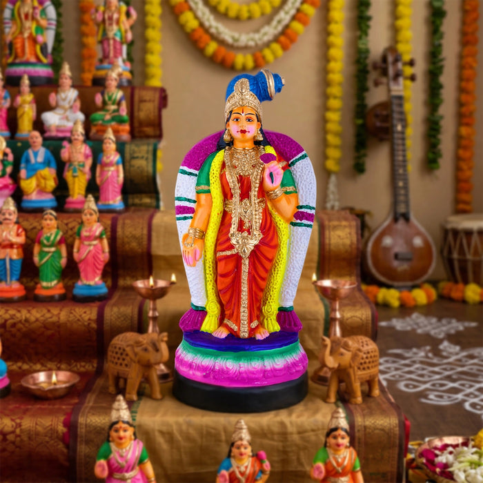 Andal Clay Golu bommai - 17 x 7.5 Inches | Giri Golu Doll/ Dasara Bommalu/ Navaratri Gombe