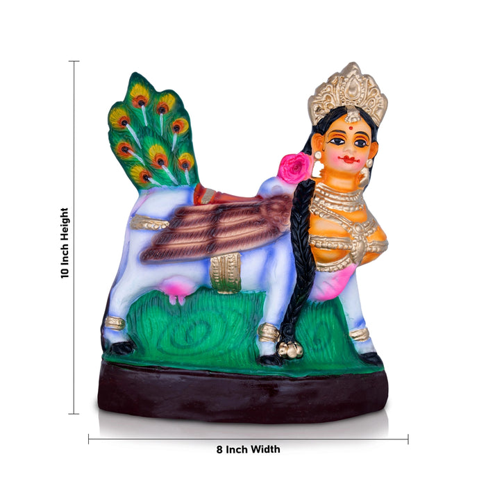 Kamadhenu Paper Mache Golu Bommai Pair - 10 x 8 Inches | Giri Golu Doll/ Navaratri Golu Bomma/ Gombe/ Bommai