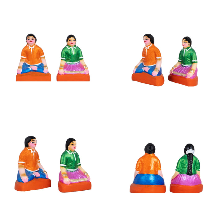 Marriage Paper Mache Golu Bommai Set - 12 x 10 Inches | Giri Golu Doll/ Navaratri Golu Bomma/Gombe/Bommai