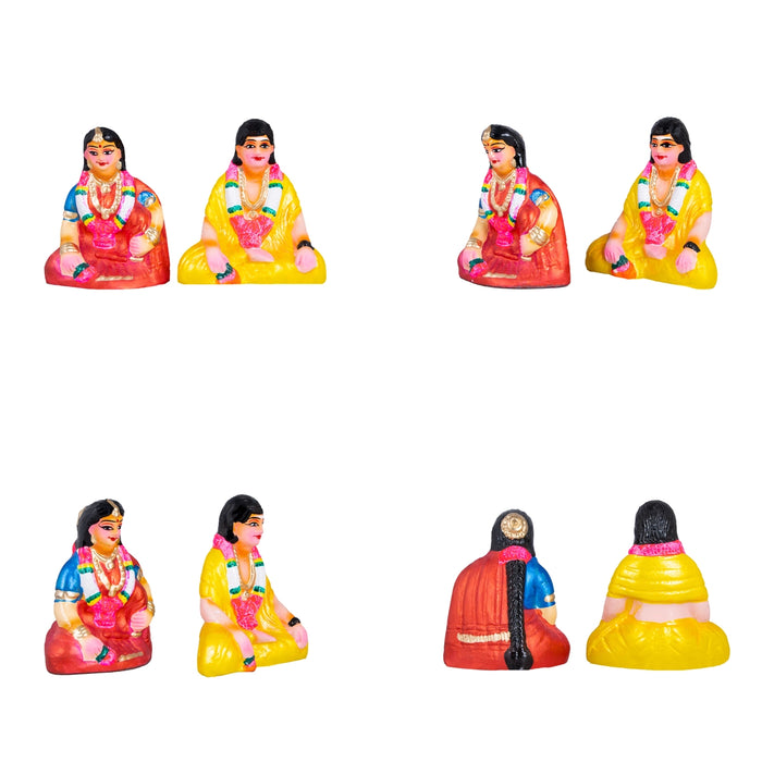 Marriage Paper Mache Golu Bommai Set - 12 x 10 Inches | Giri Golu Doll/ Navaratri Golu Bomma/Gombe/Bommai