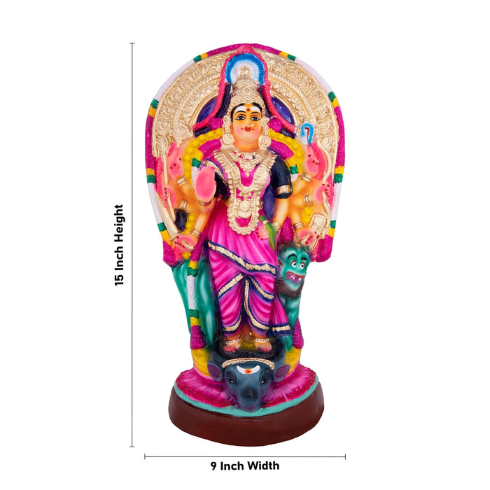 Patteeswaram Durga Paper Mache Golu Bommai - 15 x 9 Inches | Giri Golu Doll/ Navaratri Golu Bomma/Gombe/Bommai