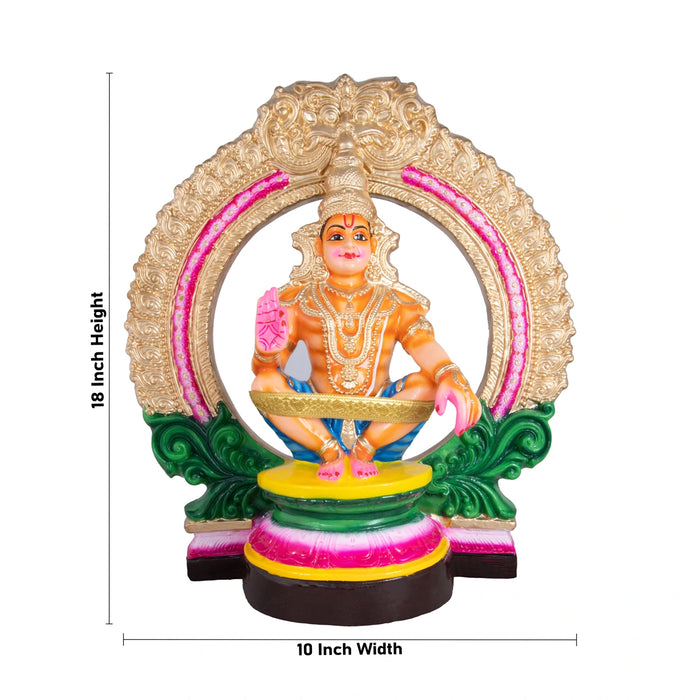 Ayyappan with Arch Paper Mache Golu Bommai - 18 x 10 Inches | Giri Golu Doll/ Navaratri Golu Bomma/Gombe