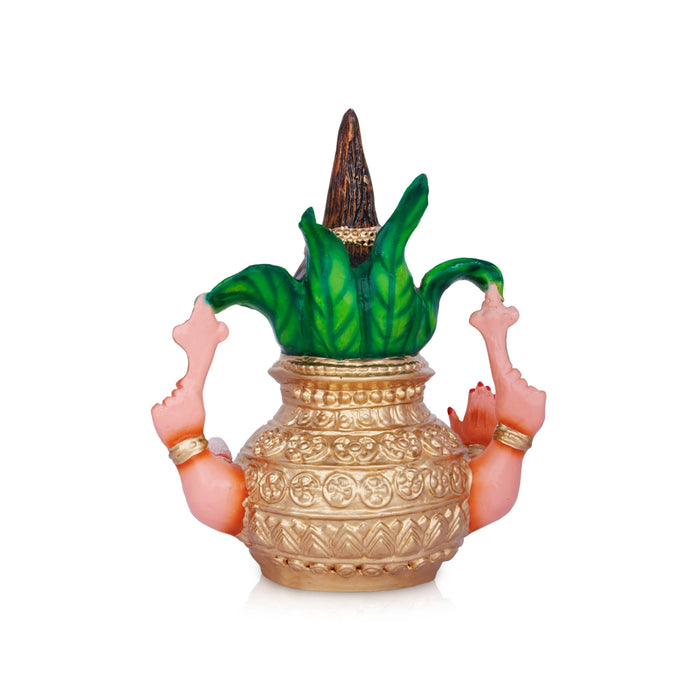 Ganesh Murti Head With Kalash Paper Mache Golu Bommai - 15 X 5 Inches | Navaratri Golu Gombe/ Giri Golu Doll