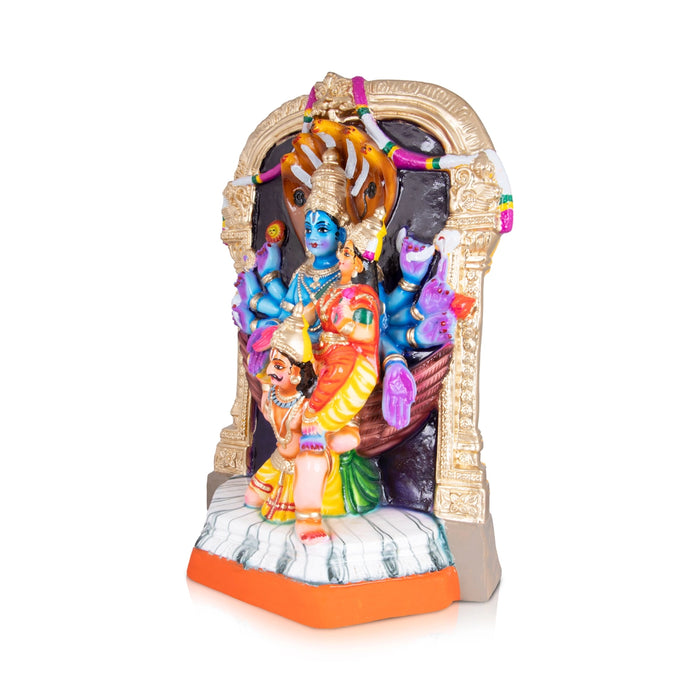 Ashtabhuja Lakshmi Narayanan Paper Mache Golu Bommai - 22 x 12 Inches | Giri Golu Doll/ Navaratri Golu Bomma