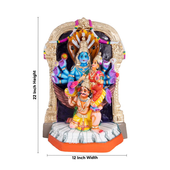 Ashtabhuja Lakshmi Narayanan Paper Mache Golu Bommai - 22 x 12 Inches | Giri Golu Doll/ Navaratri Golu Bomma