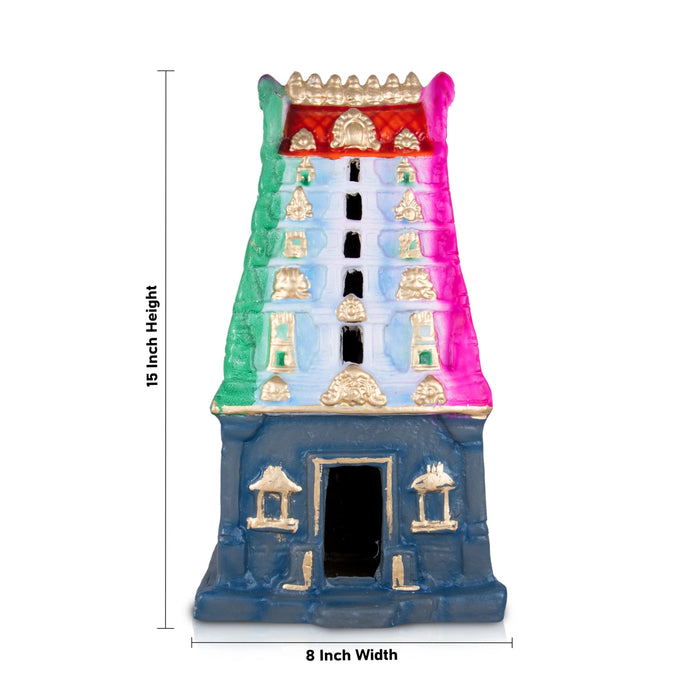 Gopuram Paper Mache Golu Bommai - 15 x 8 Inches | Giri Golu Doll/ Navaratri Golu Bomma/Gombe/Bommai