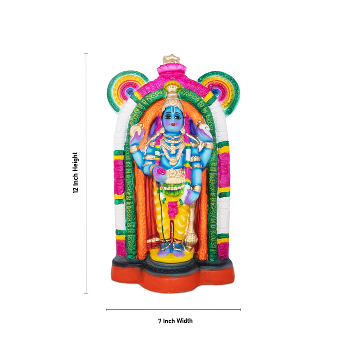 Guruvayurappan Paper Mache Golu Bommai - 12 x 7 Inches | Giri Golu Doll/ Navaratri Golu Bomma/Gombe/Bommai