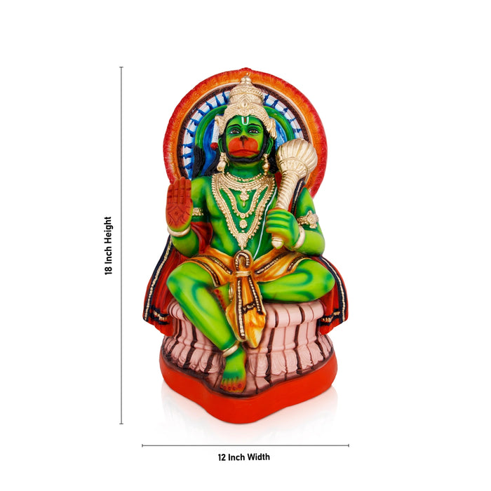 Darbar Hanuman Paper Mache Golu Bommai - 18 x 12 Inches | Giri Golu Doll/ Navaratri Golu Bomma/Gombe/Bommai