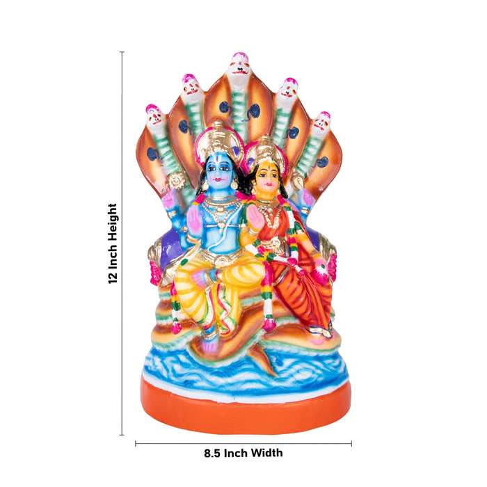 Lakshmi Narayanar Paper Mache Golu Bommai - 12 x 8.5 Inches | Giri Golu Doll/Navaratri Golu Bomma/Gombe/Bommai