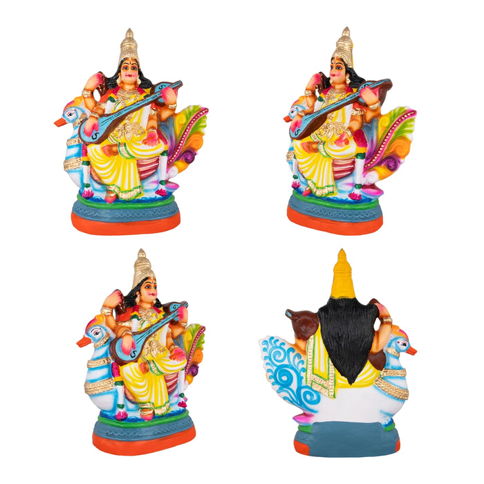 Lakshmi Saraswati Durga Paper Mache Golu Bommai Set - 15 x 10 Inches | Giri Golu Doll/ Navaratri Golu Bomma