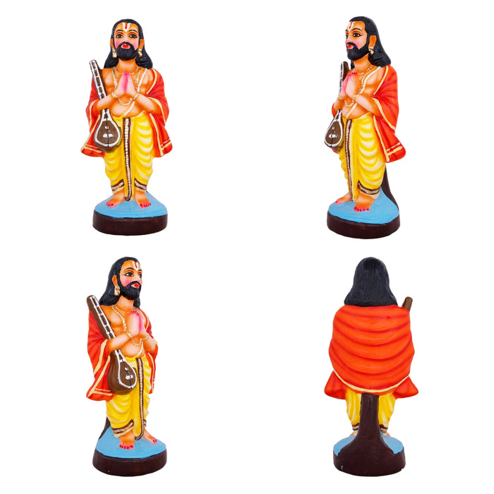 Annamacharya Bhadrachalam Paper Mache Golu Bommai Pair - 15 x 16 Inches | Giri Golu Doll/Navaratri Golu Bomma