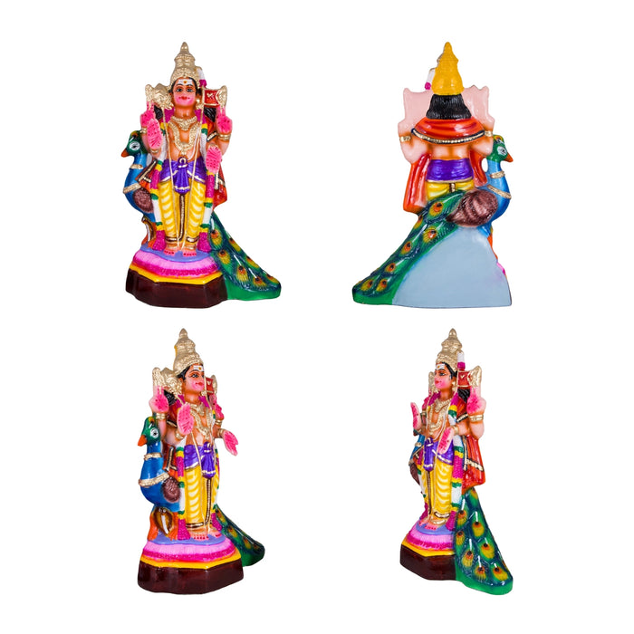 Murugan Valli Deivanai Paper Mache Golu Bommai Set - 20 x 11 Inches | Giri Golu Doll/ Navaratri Golu Bomma