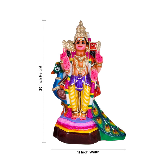 Murugan Valli Deivanai Paper Mache Golu Bommai Set - 20 x 11 Inches | Giri Golu Doll/ Navaratri Golu Bomma