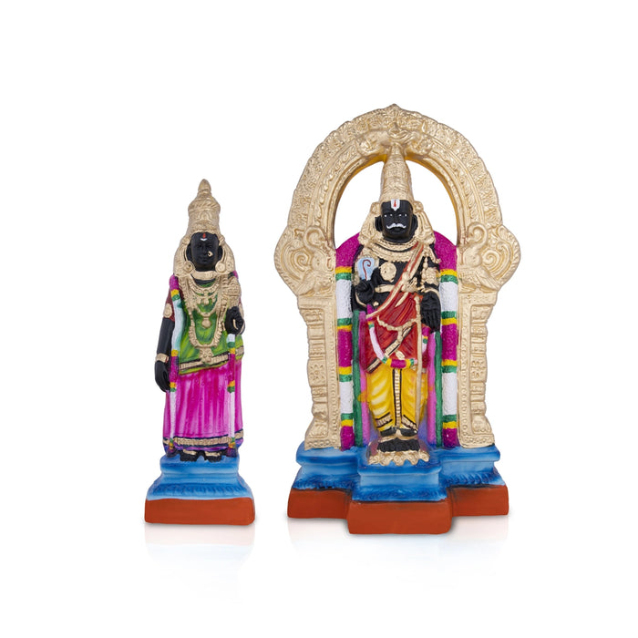 Parthasarathy Thayar Paper Mache Golu Bommai Pair - 15 x 8.5 Inches | Giri Golu Doll/ Navaratri Golu Bomma