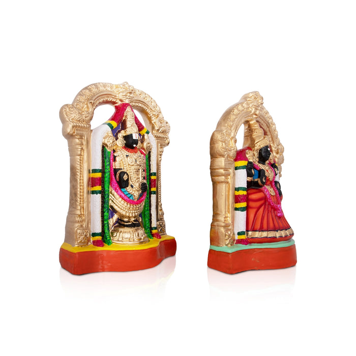 Perumal Thayar Paper Mache Golu Bommai Pair - 12 x 10 Inches | Giri Golu Doll/ Navaratri Golu Bomma/Gombe