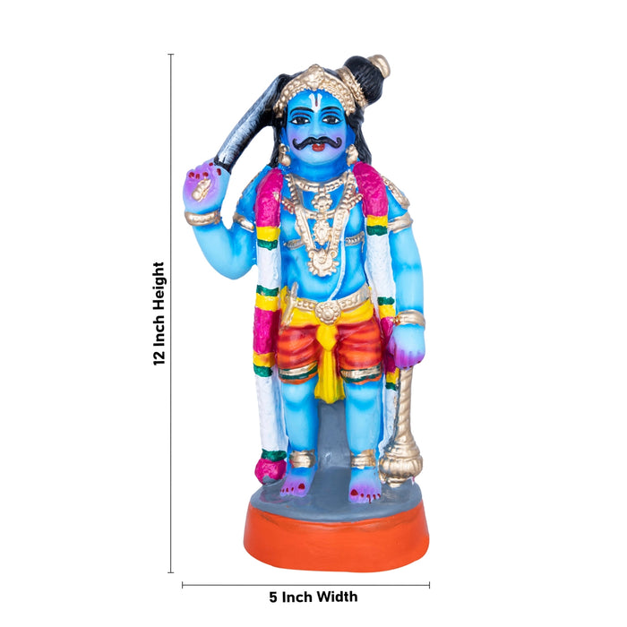 Karuppanna Swamy Paper Mache Golu Bommai - 12 x 5 Inches | Giri Golu Doll/ Navaratri Golu Bomma/Gombe/Bommai