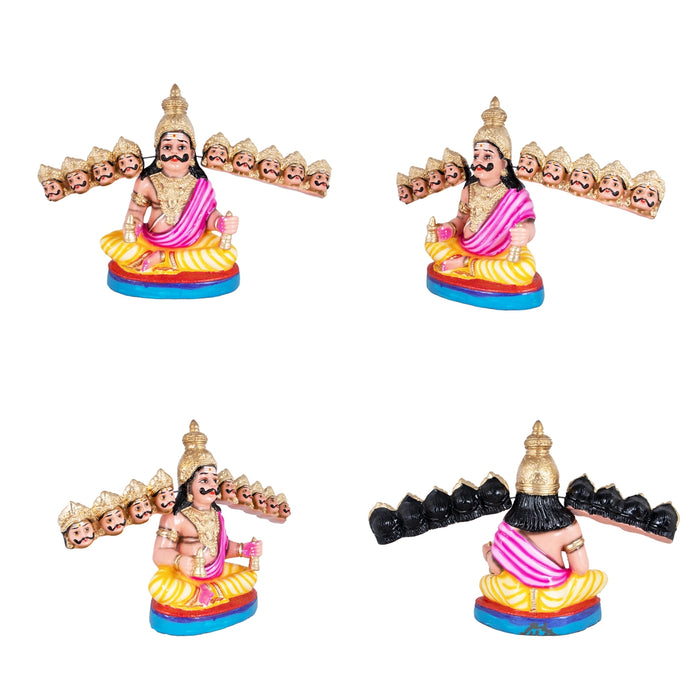 Ravana Linga Pooja Paper Mache Golu Bommai Set - 16 x 10 Inches | Giri Golu Doll/ Navaratri Golu Bomma/Gombe