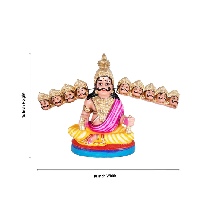 Ravana Linga Pooja Paper Mache Golu Bommai Set - 16 x 10 Inches | Giri Golu Doll/ Navaratri Golu Bomma/Gombe