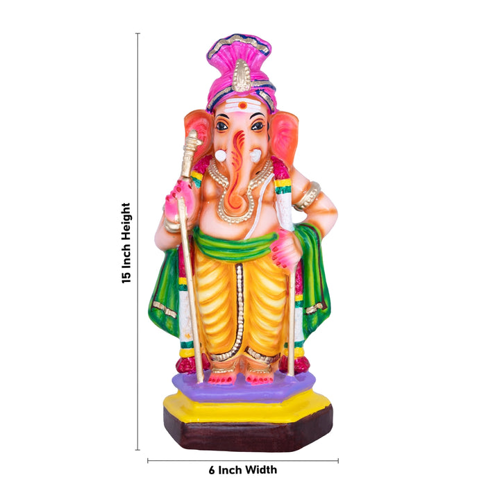 Raja Alangara Ganesh Paper Mache Golu Bommai - 15 x 6 Inches | Giri Golu Doll/ Ganesh Chaturthi Decor/Gombe