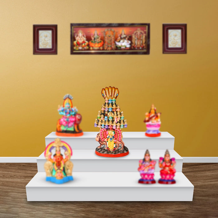 Nava Vishwaroopam Clay Golu Bommai - 18 Inches | Giri Golu Doll/ Navaratri Golu Bomma/Gombe/Bommai