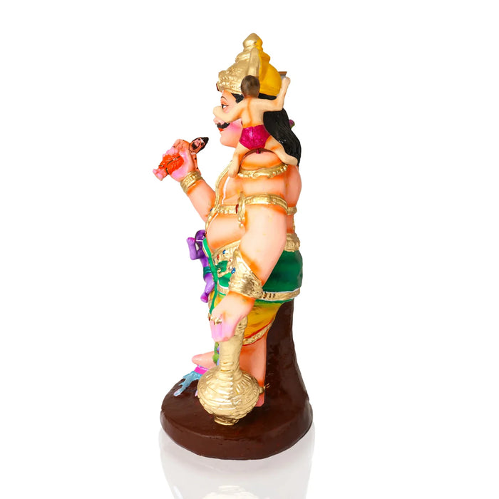 Kumbhakarna War Clay Golu Bommai Set - 19 x 12 Inches | Giri Golu Doll/ Navaratri Golu Bomma/Gombe/Bommai