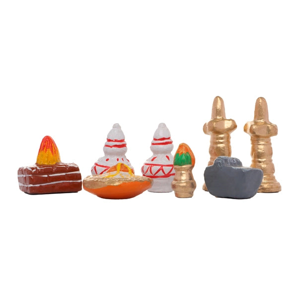 Marriage Clay Golu Bommai Set - 10.5 x 8 Inches | Giri Golu Doll/ Navaratri Golu Bomma/Gombe/Bommai