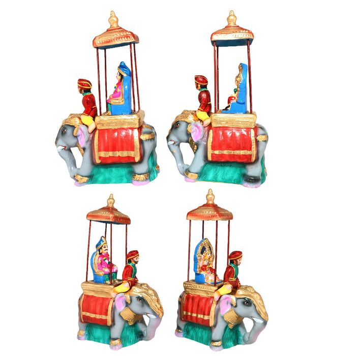 Mysore Dasara Festival Clay Golu Bommai Set- 6 X 4 Inches | Navaratri Golu Gombe/Giri Golu Doll/ Navratri Decor