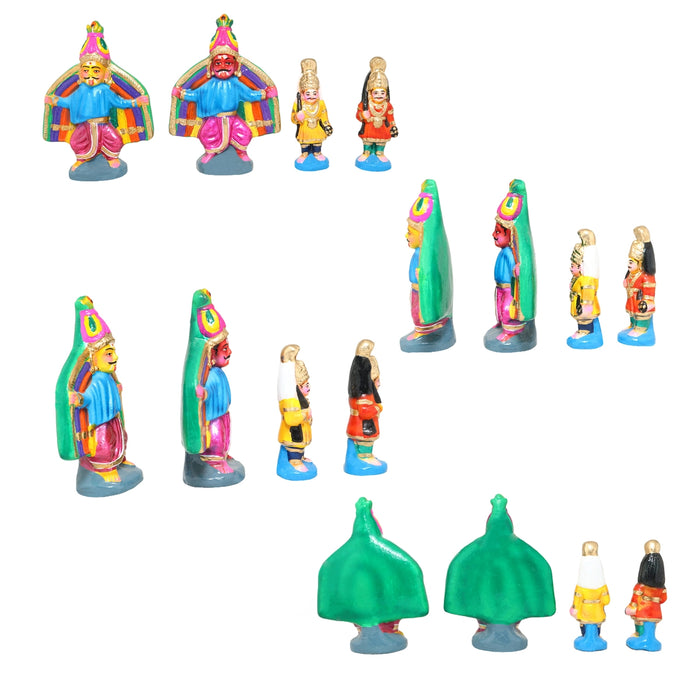 Mysore Dasara Festival Clay Golu Bommai Set- 6 X 4 Inches | Navaratri Golu Gombe/Giri Golu Doll/ Navratri Decor